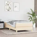 cadre de lit avec matelas Crème 100x200 cm Tissu