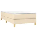 cadre de lit avec matelas Crème 100x200 cm Tissu