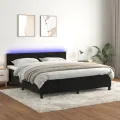 cadre de lit avec matelas et LED Noir 160x200 cm