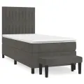 cadre de lit avec matelas Gris foncé 100x200 cm