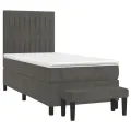 cadre de lit avec matelas Gris foncé 100x200 cm