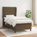 cadre de lit avec matelas Marron foncé 100x200 cm