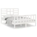 Cadre de lit Blanc Bois massif 140x190 cm