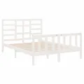 Cadre de lit Blanc Bois massif 140x190 cm