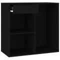 Armoire à cosmétiques noir 80x40x75 cm bois d'ingénierie