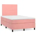 cadre de lit avec matelas Rose 120x200 cm Velours