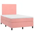 cadre de lit avec matelas Rose 120x200 cm Velours