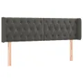 Tête de lit avec oreilles Gris foncé 163x16x78/88 cm Velours