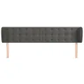 Tête de lit avec oreilles Gris foncé 203x23x78/88 cm Velours