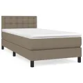 cadre de lit avec matelas Taupe 80x200 cm Tissu