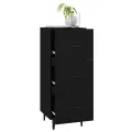 Buffet Noir 34,5x34x90 cm Bois d'ingénierie