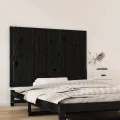 Tête de lit murale Noir 127,5x3x90 cm Bois massif de pin