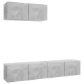 Meubles TV 3 pcs Gris béton Aggloméré
