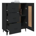 Buffet Noir 69,5x34x90 cm Bois d'ingénierie