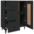 Buffet Noir 69,5x34x90 cm Bois d'ingénierie
