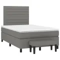 cadre de lit avec matelas Gris foncé 120x200cm Tissu