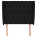 Tête de lit avec oreilles Noir 103x23x118/128 cm Tissu