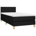 cadre de lit avec matelas et LED Noir 90x200cm Tissu