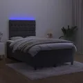 cadre de lit matelas et LED Noir 120x200 cm Velours