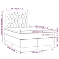 cadre de lit matelas et LED Noir 120x200 cm Velours