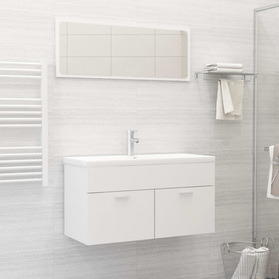 Ensemble de meubles de salle de bain Blanc Aggloméré