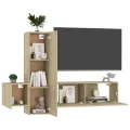 Ensemble de meubles TV 3 pcs Chêne sonoma Aggloméré