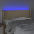 Tête de lit à LED Crème 83x16x78/88 cm Tissu