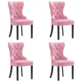 Chaises à manger lot de 4 rose velours
