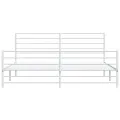 Cadre de lit métal avec tête de lit/pied de lit blanc 183x213cm