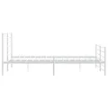 Cadre de lit métal avec tête de lit/pied de lit blanc 183x213cm