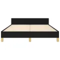Cadre de lit avec tête de lit Noir 140x190 cm Tissu