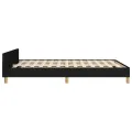 Cadre de lit avec tête de lit Noir 140x190 cm Tissu