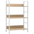 Bibliothèque à 3 niveaux chêne 60x27,6x90,5cm bois d'ingénierie
