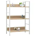Bibliothèque à 3 niveaux chêne 60x27,6x90,5cm bois d'ingénierie