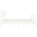 Cadre de lit avec tête de lit blanc 200x200 cm bois massif