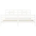 Cadre de lit avec tête de lit blanc 200x200 cm bois massif