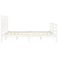 Cadre de lit avec tête de lit blanc King Size bois massif