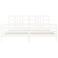 Cadre de lit avec tête de lit blanc 200x200 cm bois massif