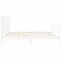 Cadre de lit avec tête de lit blanc 200x200 cm bois massif
