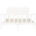 Cadre de lit avec tête de lit blanc King Size bois massif