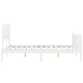 Cadre de lit avec tête de lit blanc King Size bois massif