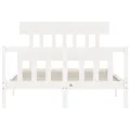 Cadre de lit avec tête de lit blanc 140x190 cm bois massif