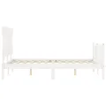 Cadre de lit avec tête de lit blanc 140x190 cm bois massif