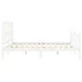 Cadre de lit avec tête de lit blanc King Size bois massif
