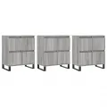 Buffets 3 pcs Sonoma gris Bois d'ingénierie