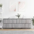 Buffets 3 pcs Sonoma gris Bois d'ingénierie