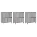 Buffets 3 pcs Sonoma gris Bois d'ingénierie