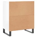 Buffets 2 pcs blanc brillant bois d'ingénierie