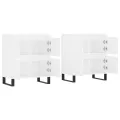 Buffets 2 pcs blanc bois d'ingénierie