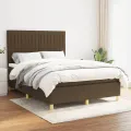 cadre de lit avec matelas Marron foncé 140x200 cm